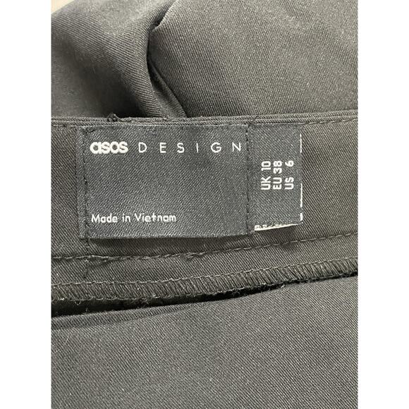 ASOS Design Pants Womens 6 Black Straight Leg Stretch Office Work Dress EU 38 - Picture 8 of 10